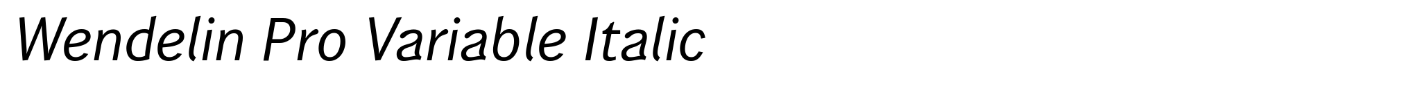 Wendelin Pro Variable Italic image